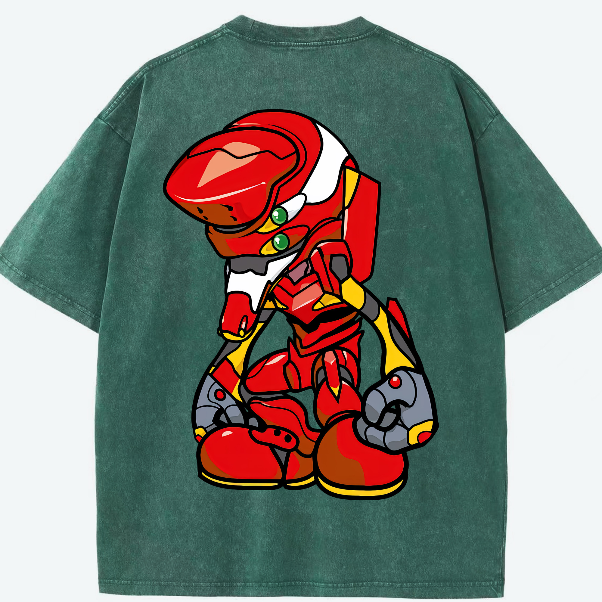 （画像用） EVA 新世紀エヴァンゲリオン 綿100% ヴィンテージ風 半袖Tシャツ（背面プリント）